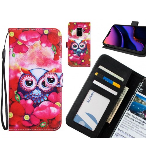 Galaxy A8 (2018) Case 3 card leather wallet case printed ID