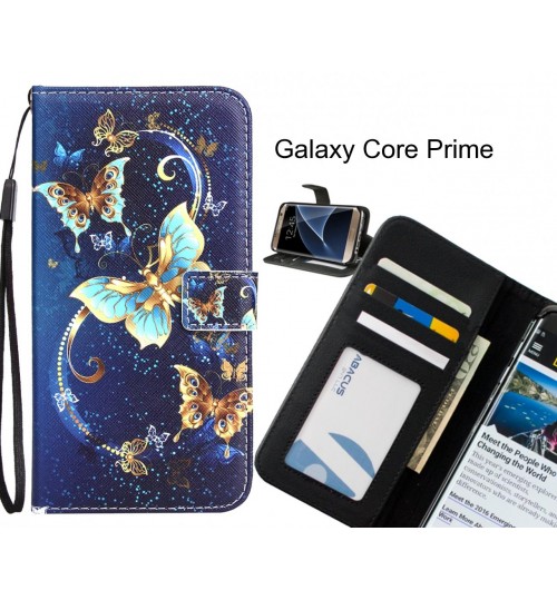 Galaxy Core Prime Case 3 card leather wallet case printed ID