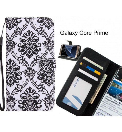 Galaxy Core Prime Case 3 card leather wallet case printed ID