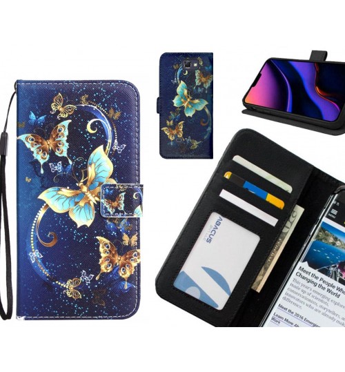 Galaxy Note 2 Case 3 card leather wallet case printed ID