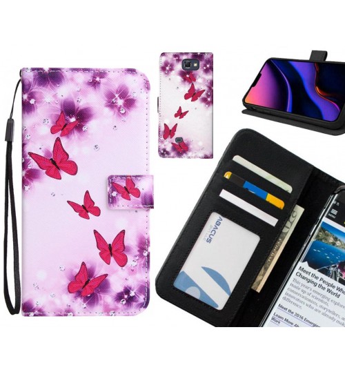 Galaxy Note 2 Case 3 card leather wallet case printed ID