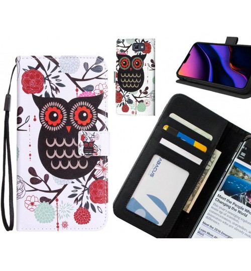 Galaxy Note 2 Case 3 card leather wallet case printed ID