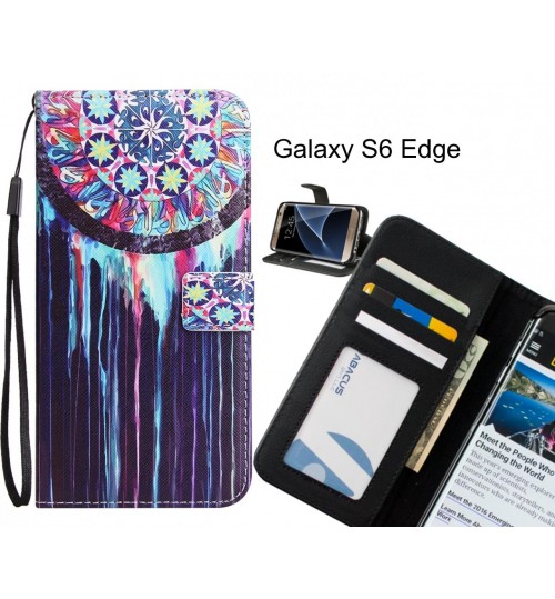 Galaxy S6 Edge Case 3 card leather wallet case printed ID