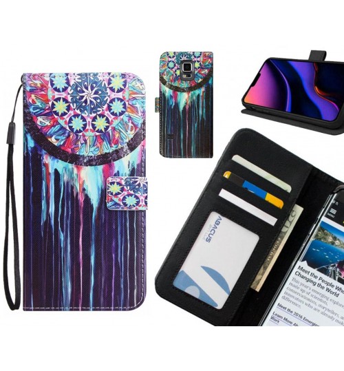 Galaxy S5 Case 3 card leather wallet case printed ID