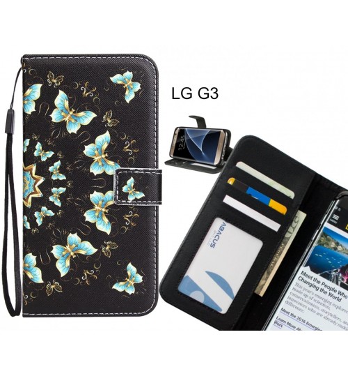 LG G3 Case 3 card leather wallet case printed ID