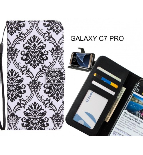 GALAXY C7 PRO Case 3 card leather wallet case printed ID