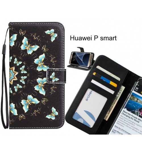 Huawei P smart Case 3 card leather wallet case printed ID