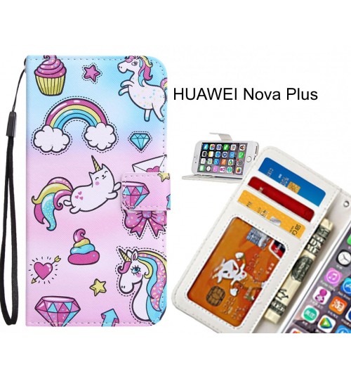 HUAWEI Nova Plus Case 3 card leather wallet case printed ID