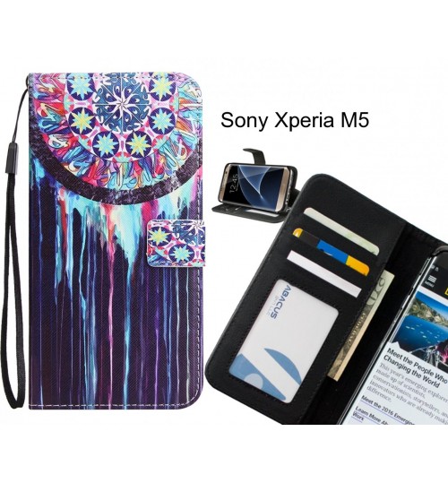 Sony Xperia M5 Case 3 card leather wallet case printed ID