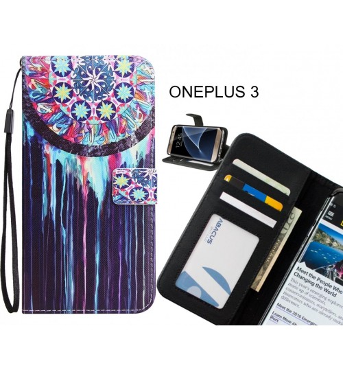 ONEPLUS 3 Case 3 card leather wallet case printed ID