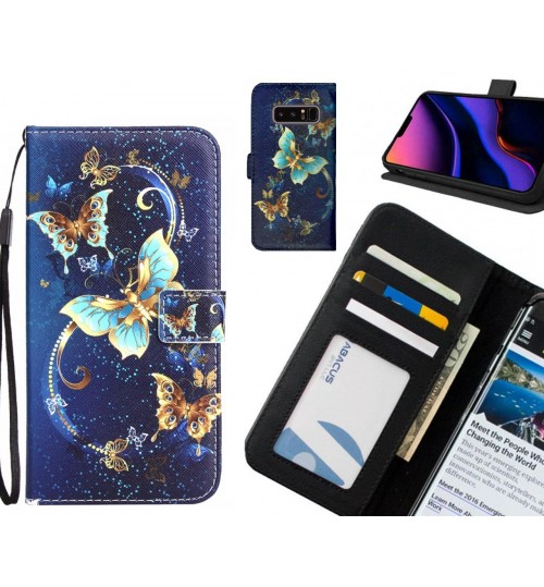 Galaxy Note 8 Case 3 card leather wallet case printed ID