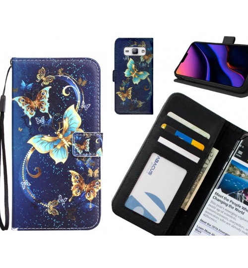 Galaxy J1 Ace Case 3 card leather wallet case printed ID