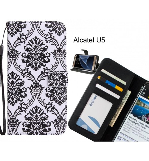 Alcatel U5 Case 3 card leather wallet case printed ID