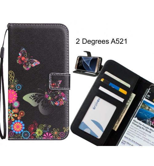 2 Degrees A521 Case 3 card leather wallet case printed ID
