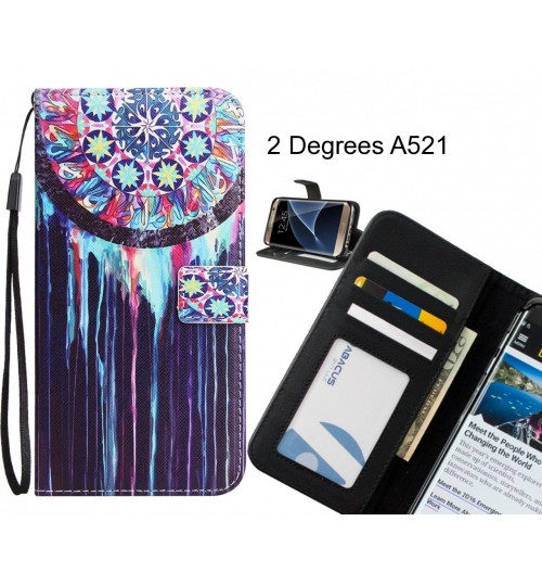 2 Degrees A521 Case 3 card leather wallet case printed ID