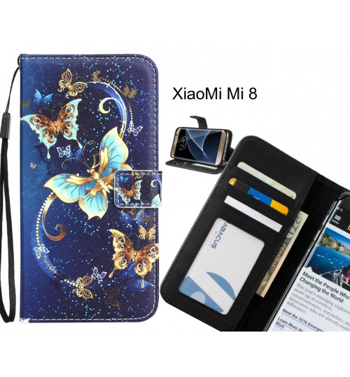 XiaoMi Mi 8 Case 3 card leather wallet case printed ID