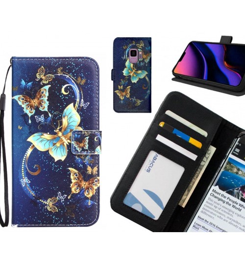 Galaxy S9 Case 3 card leather wallet case printed ID