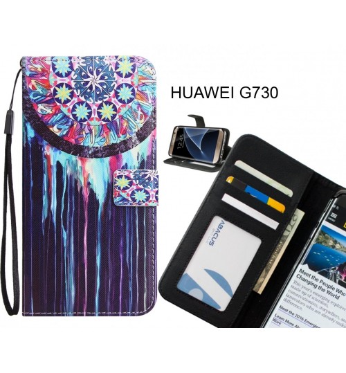 HUAWEI G730 Case 3 card leather wallet case printed ID