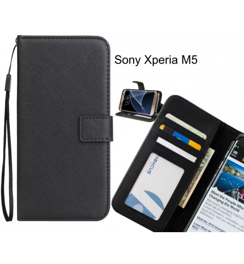 Sony Xperia M5 Case Wallet Leather ID Card Case
