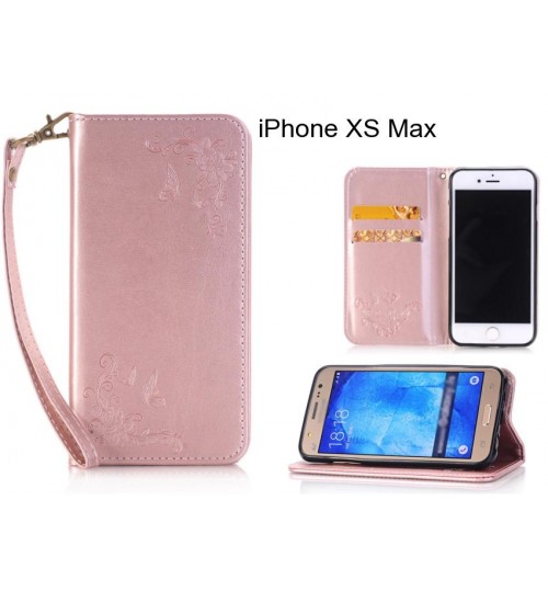 iPhone XS Max CASE Premium Leather Embossing wallet Folio case