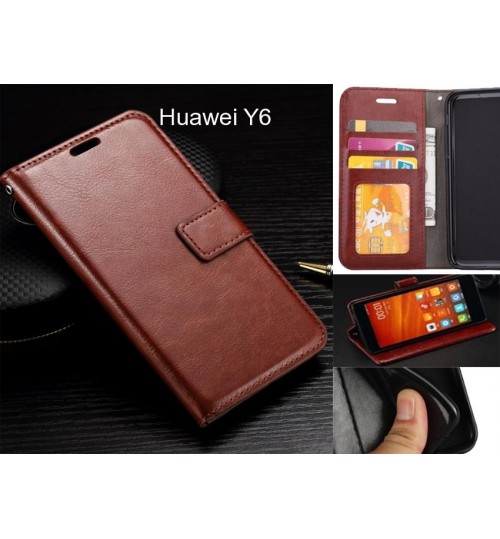 Huawei Y6 case Fine leather wallet case