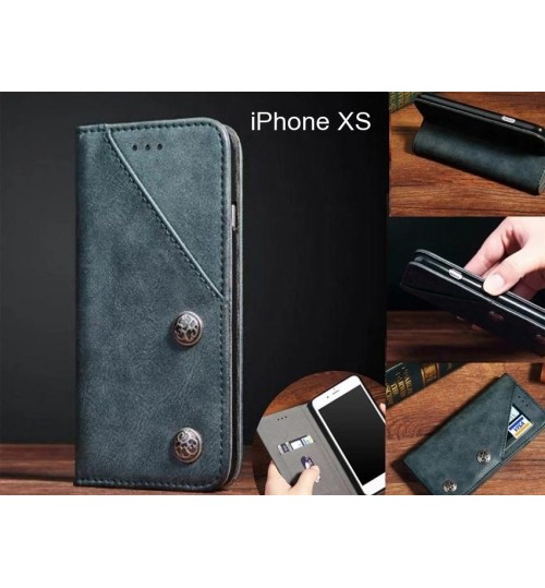 iPhone XS Case ultra slim retro leather wallet case 2 cards magnet