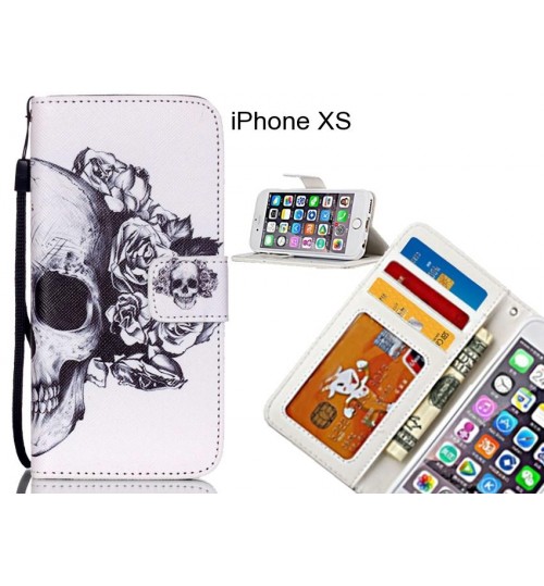 iPhone XS case 3 card leather wallet case printed ID