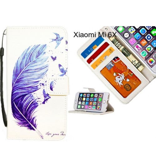 Xiaomi Mi 6X case 3 card leather wallet case printed ID