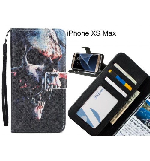 iPhone XS Max case 3 card leather wallet case printed ID