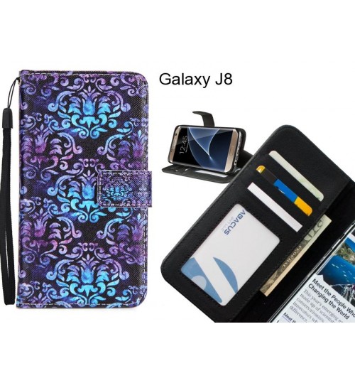 Galaxy J8 case 3 card leather wallet case printed ID