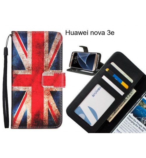 Huawei nova 3e case 3 card leather wallet case printed ID