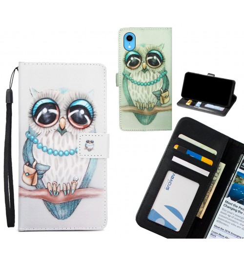 iPhone XR case 3 card leather wallet case printed ID