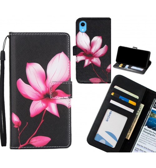 iPhone XR case 3 card leather wallet case printed ID