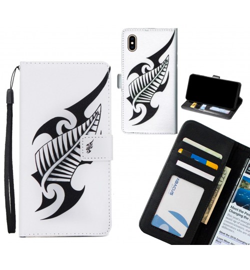 iPhone XS Max case 3 card leather wallet case printed ID