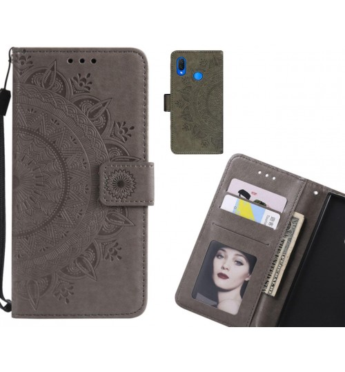 Huawei Nova 3I Case mandala embossed leather wallet case