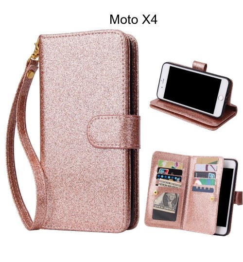 Moto X4 Case Glaring Multifunction Wallet Leather Case