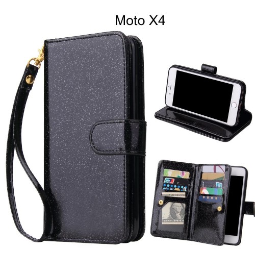 Moto X4 Case Glaring Multifunction Wallet Leather Case