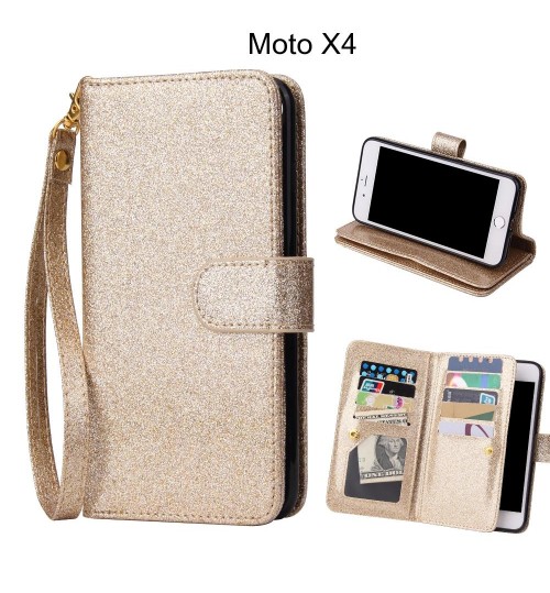 Moto X4 Case Glaring Multifunction Wallet Leather Case