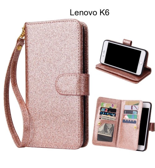 Lenovo K6 Case Glaring Multifunction Wallet Leather Case