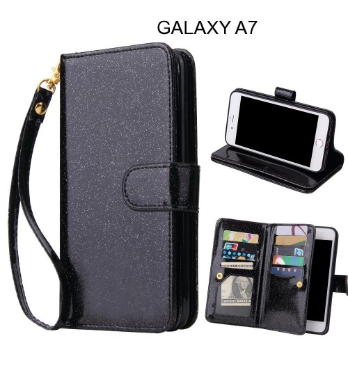 GALAXY A7 Case Glaring Multifunction Wallet Leather Case