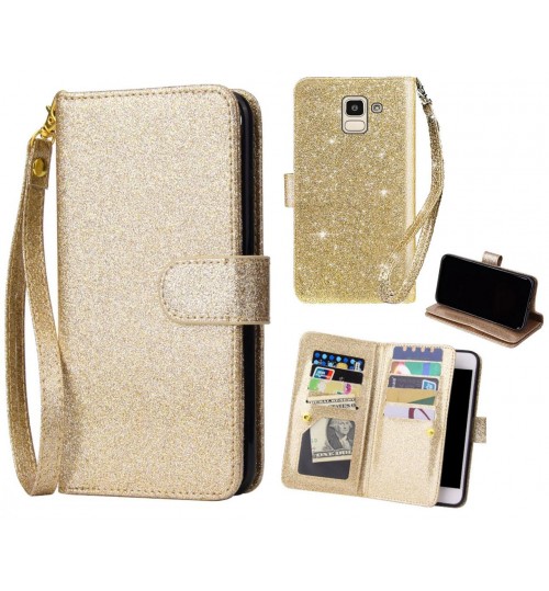Galaxy J6 Case Glaring Multifunction Wallet Leather Case
