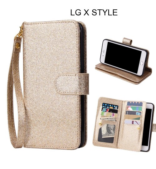 LG X STYLE Case Glaring Multifunction Wallet Leather Case