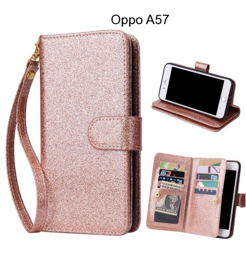 Oppo A57 Case Glaring Multifunction Wallet Leather Case