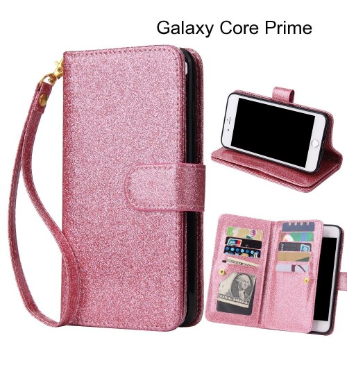 Galaxy Core Prime Case Glaring Multifunction Wallet Leather Case