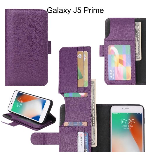 Galaxy J5 Prime Case Leather Wallet Case Cover - Purple
