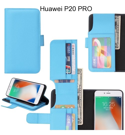 Huawei P20 Pro Case Leather Wallet Case Cover - Blue