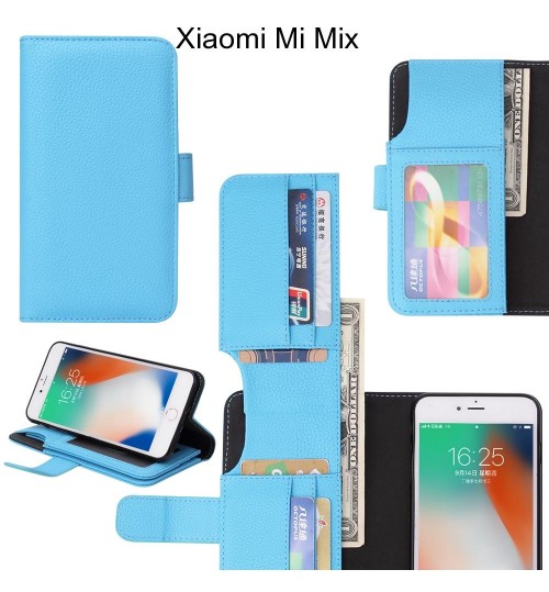 Xiaomi Mi Mix Case Leather Wallet Case Cover - Blue