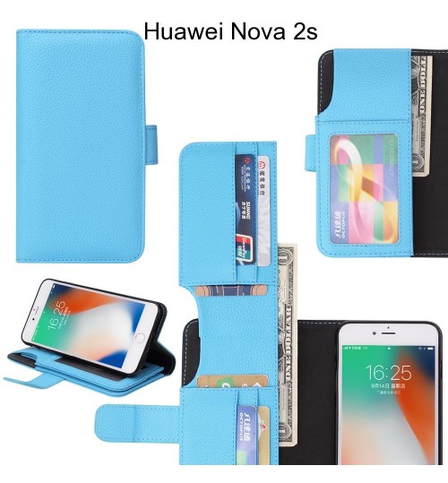 Huawei Nova 2s Case Leather Wallet Case Cover - Blue