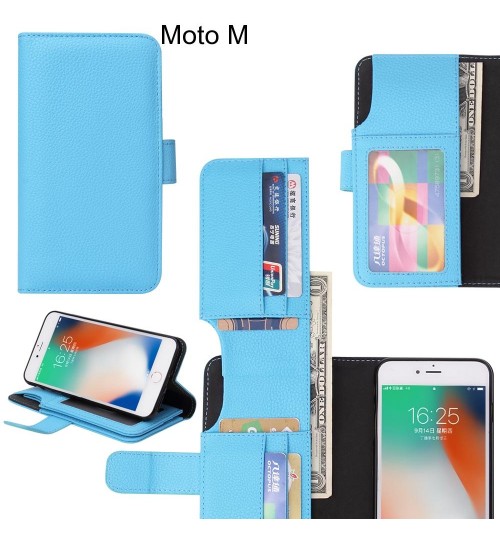 Moto M Case Leather Wallet Case Cover