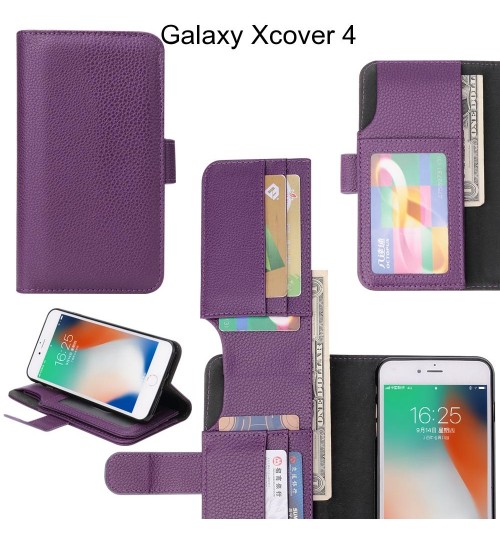 Galaxy Xcover 4 Case Leather Wallet Case Cover - Purple